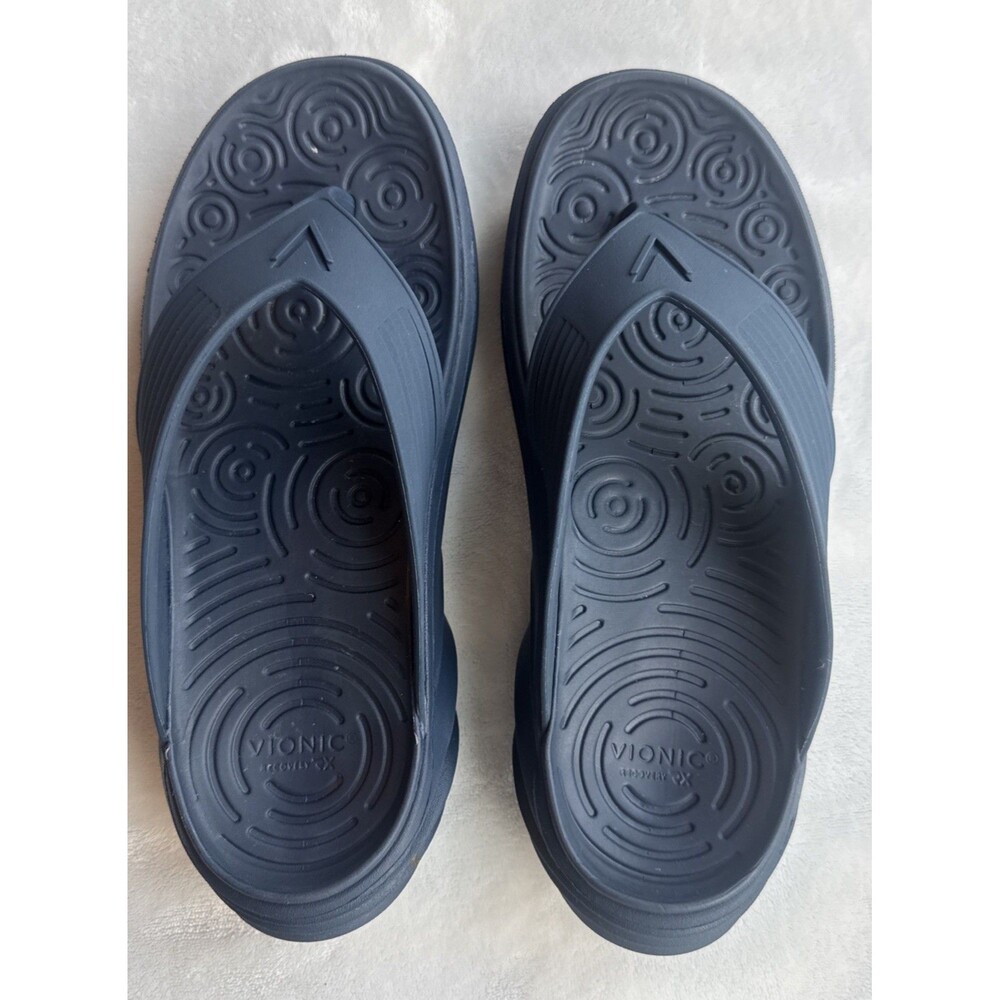 W9 Vionic Tide RX Recovery Navy Blue Flip Flop Sandals